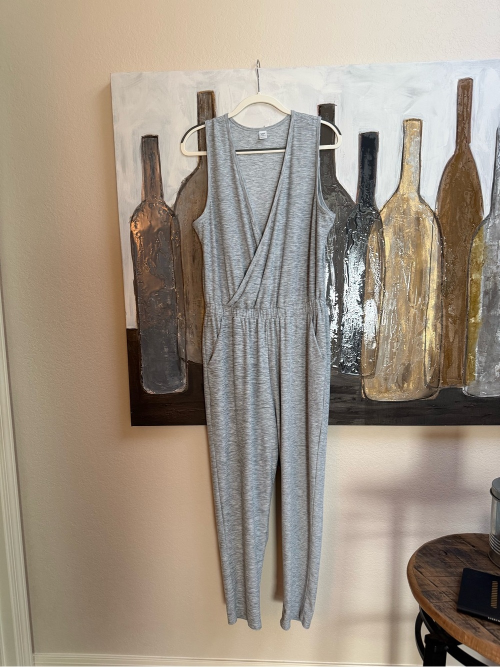 Old Navy Sleeveless Gray Knit Jumpsuit